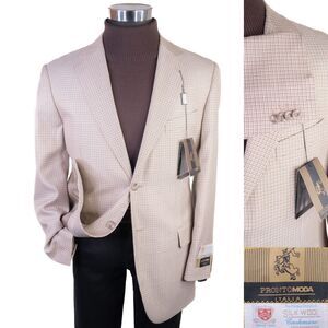 Pronto Moda Men's 42R Silk/Wool/Cashmere Textured Sport Coat Casual Jacket NWT